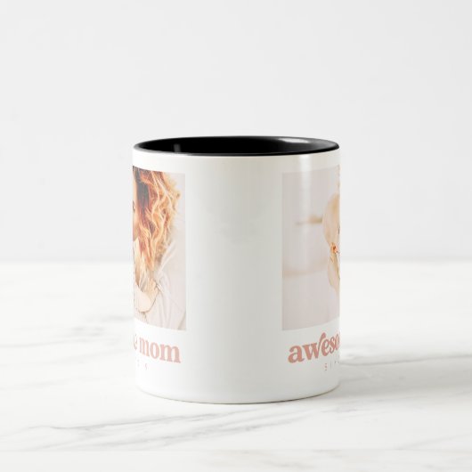 Geweldige moeder sinds 20XX Moderne Moederdag Tweekleurige Koffiemok (Center)