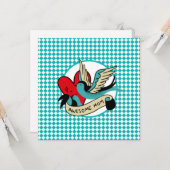 Geweldige Moeder Tattoo en Harlekijn Moederdag Kaart (Voorkant / Achterkant in situ)