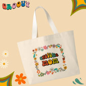 Geweldige moederventilator 70's geïnspireerd grote tote bag