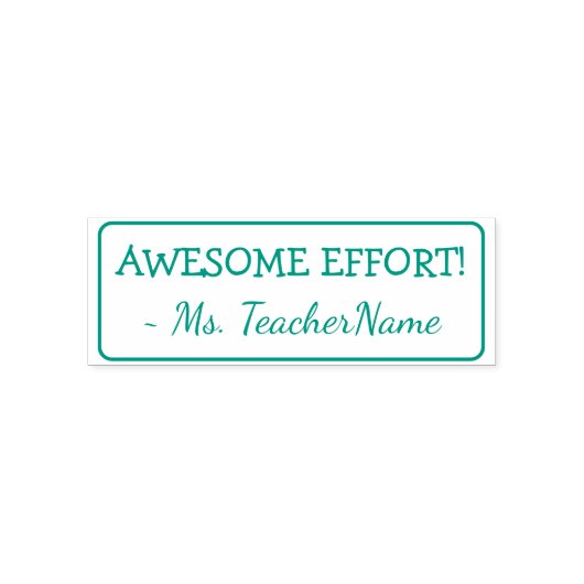 "GEWELDIGE MOEITE!" + Aangepaste Instructor Naam Zelfinktende Stempel (Design)