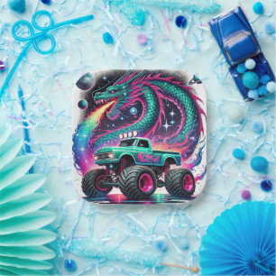 Geweldige monstertruck jongens Verjaardagsfeest Papieren Bordje