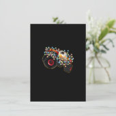 Geweldige monsterwagen met kerstverlichting kaart (Staand voorkant)