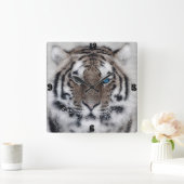 Geweldige mooi tijgerblauw ogen gekleurd glas vierkante klok (Huis)