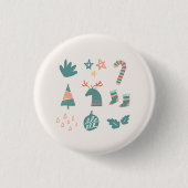 Geweldige mooie kerstversieringen ronde button 3,2 cm (Voorkant)