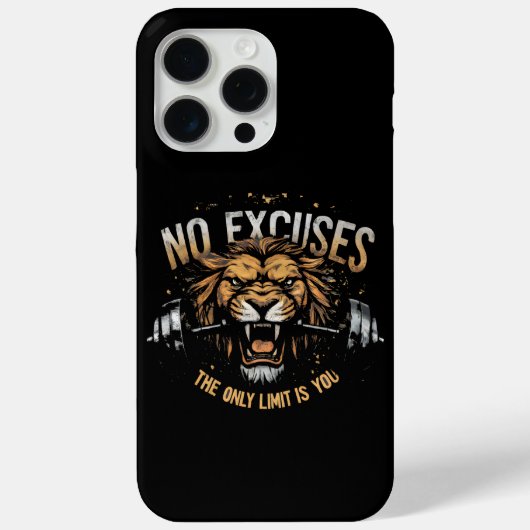 Geweldige motivatie Geen Excuses gewichten & Lion  Case-Mate iPhone Case (Achterkant)