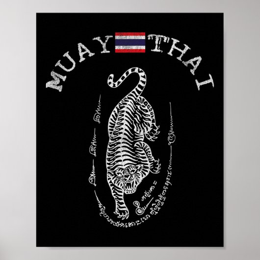Geweldige Muay Thai Kickboksen Tijger - Heren Dame Poster (Voorkant)