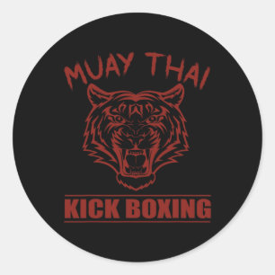 Geweldige Muay Thai Tijger Kickboksen Martial Arti Ronde Sticker