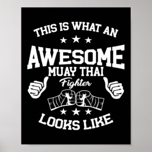 Geweldige Muay Thai-vechter Geschenk Kickboksen Ma Poster