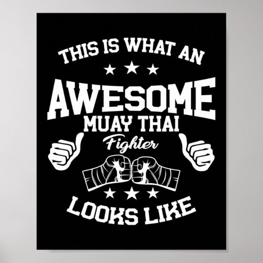 Geweldige Muay Thai-vechter Geschenk Kickboksen Ma Poster (Voorkant)