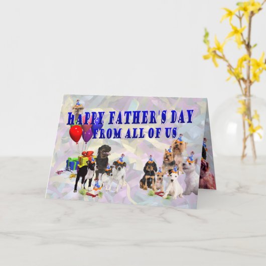 Geweldige Multi Breed Happy Vaderdag Kaart (Gele Bloem)