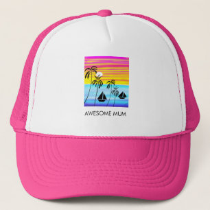 Geweldige Mum Tropical Sunset Sailing Trucker Pet