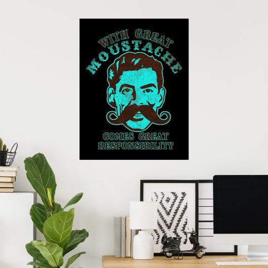 Geweldige mustache afdrukken poster (Thuiskantoor)