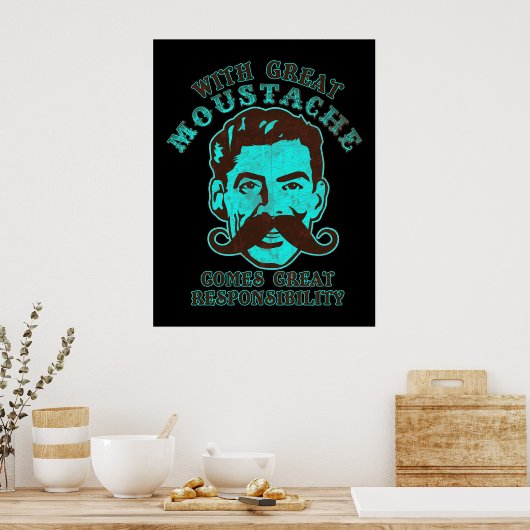 Geweldige mustache afdrukken poster (Keuken)