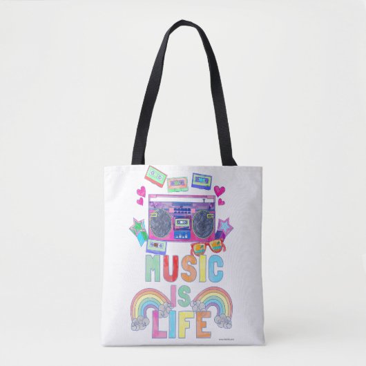 Geweldige muziek is het Gezegde van het leven Tote Bag (Voorkant)