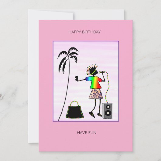 Geweldige muziek Star Birthday Kaart (Voorkant)