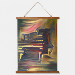 Geweldige mystieke piano-musical hangend wandkleed