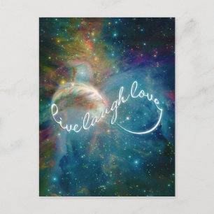 Geweldige mystisch ineindigheidsymbool "Live Laugh Briefkaart