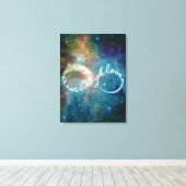 Geweldige mystisch ineindigheidsymbool "Live Laugh Canvas Afdruk (Insitu (Houten vloer))