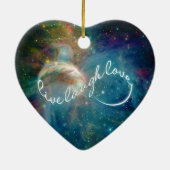 Geweldige mystisch ineindigheidsymbool "Live Laugh Keramisch Ornament (Achterkant)