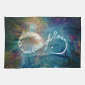 Geweldige mystisch ineindigheidsymbool "Live Laugh Theedoek (Horizontaal)