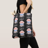 Geweldige  naadloze patronen van kwallen. B Tote Bag (Dichtbij)