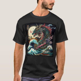 Geweldige nachtelijke Japanse draak T-shirt
