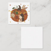 Geweldige najaar: Bunny & Pumpkin Notitiekaartje (Voorkant / Achterkant)