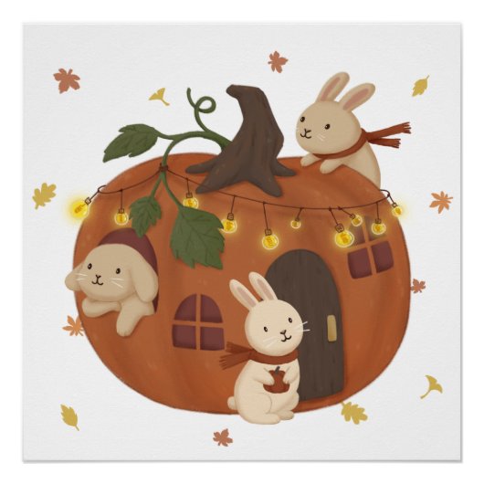Geweldige najaar: Bunny & Pumpkin Perfect Poster (Voorkant)