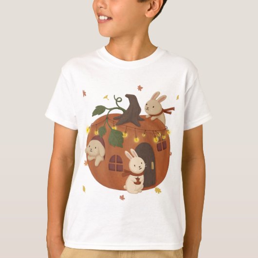 Geweldige najaar: Bunny & Pumpkin T-shirt (Voorkant)