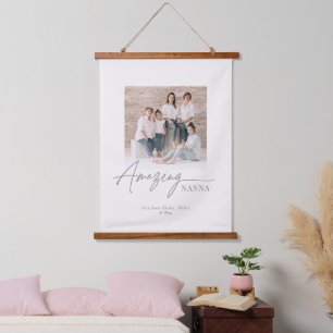 Geweldige Nanna Gepersonaliseerde Foto Aangepaste Hangend Wandkleed