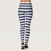 Geweldige navy & white strid red love harts leggings (Achterkant)