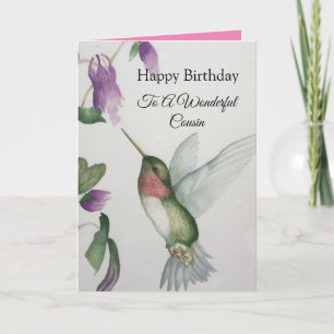 Geweldige Neef Birthday Hummingbird Card Kaart