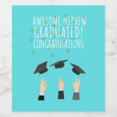 Geweldige neefje afgestudeerd gefeliciteerd wijn etiket (Enkel label)