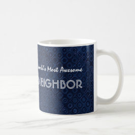 Geweldige NEIGHBOR Midnight Blue Stippen en Star D Koffiemok