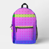 Geweldige Neon 80s Polka Dot Fun Epic Bedrukte Rugzak (Voorkant)