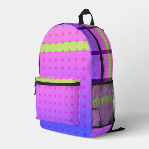 Geweldige Neon 80s Polka Dot Fun Epic Bedrukte Rugzak