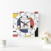 Geweldige neoplasticisme Kunstmonogram. Brief F Vierkante Klok (Huis)