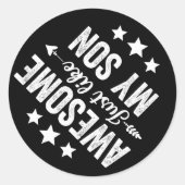 Geweldige net als mijn zoon grappig vaders dag pap ronde sticker (Voorkant)