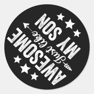 Geweldige net als mijn zoon grappig vaders dag pap ronde sticker