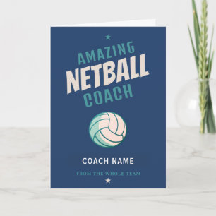 Geweldige Netball Coach Gepersonaliseerde Naam Bedankkaart