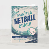 Geweldige Netball Coach Gepersonaliseerde Naam Bedankkaart (Voorkant)