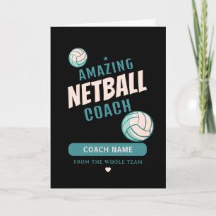 Geweldige Netball Coach Gepersonaliseerde Naam Bedankkaart