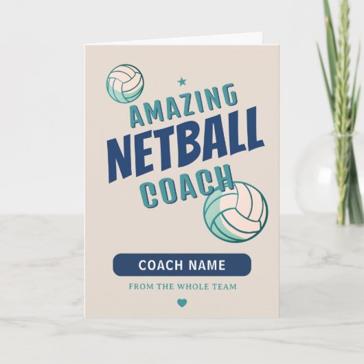 Geweldige Netball Coach Gepersonaliseerde Naam Bedankkaart (Voorkant)