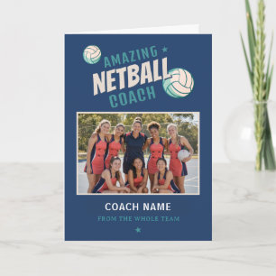 Geweldige Netball Coach Gepersonaliseerde Naam Fot Bedankkaart