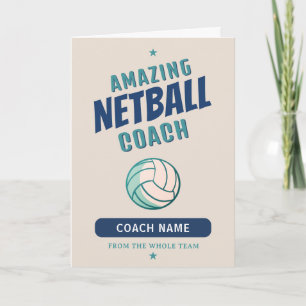 Geweldige Netball Coach Persoonlijke Naam Bedankkaart