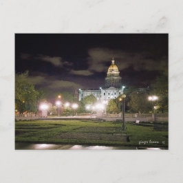 Geweldige Night Uitzicht, Colorado State Capital B Briefkaart