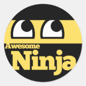 Geweldige Ninja Ronde Sticker (Voorkant)