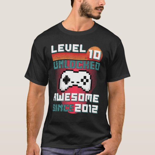 Geweldige niveau 10 van 2012 ontgrendeld videogame t-shirt (Voorkant)