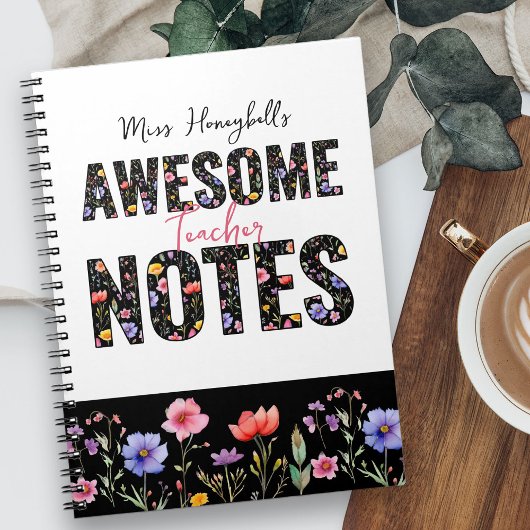 Geweldige notities Mooie wilde bloem op maat Notitieboek