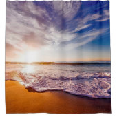 Geweldige Ocean Waves op Beach bij Sunrise Douchegordijn (Voorkant)
